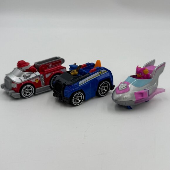 3 Paw Patrol Die Cast Metal Vehicles Cars Lot Nickelodeon Marshall Skye Chase - Picture 1 of 9